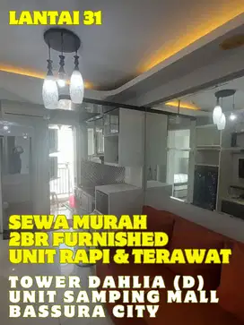 SEWA 2BR FURNISHED BISA BAYAR BULANAN TOWER D APARTEMEN BASSURA CITY