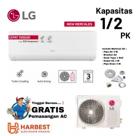FREE PASANG! LG H05TN4 AC SPLIT 1/2 PK 0.5 PK HERCULES STANDARD R32
