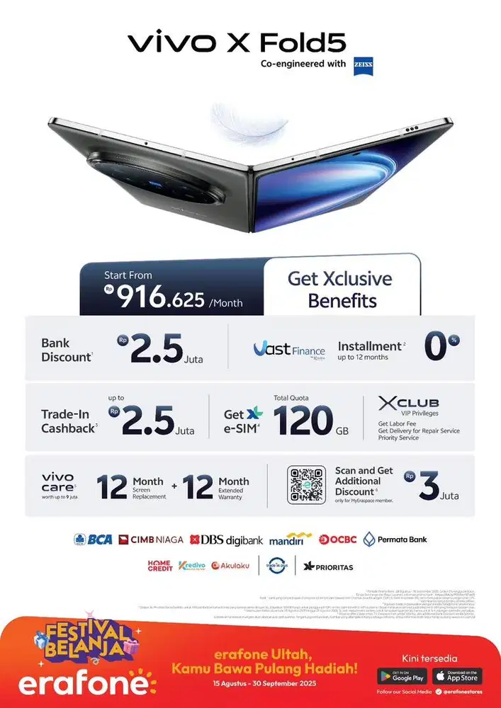 CICILAN VIVO X FOLD 5 TANPA DP DI HOME CREDIT