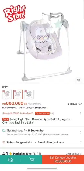 Ayunan bayi deluxe swing portable