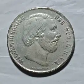 Koin Langka 1852 WILLEM 2.5 GULDEN BELANDA