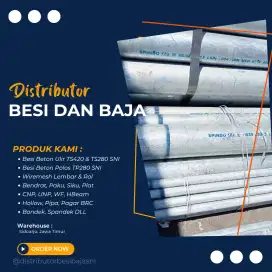 Jual besi beton, wiremesh, pipa kotak, plat, siku, cnp, unp ready