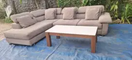Sofa Cellini Appolo Coklat Muda  Set Meja Maxia Marmer Asli  Aslii