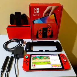 Nintendo switch oled cefw 128 gb spesial mario edition fulshet