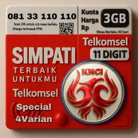 Nomor Cantik Telkomsel 11 Digit ekor 110 110