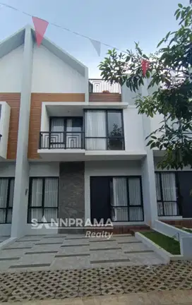 Rumah nuansa resort di kaki gunung salak dengan view gunung salak, pan
