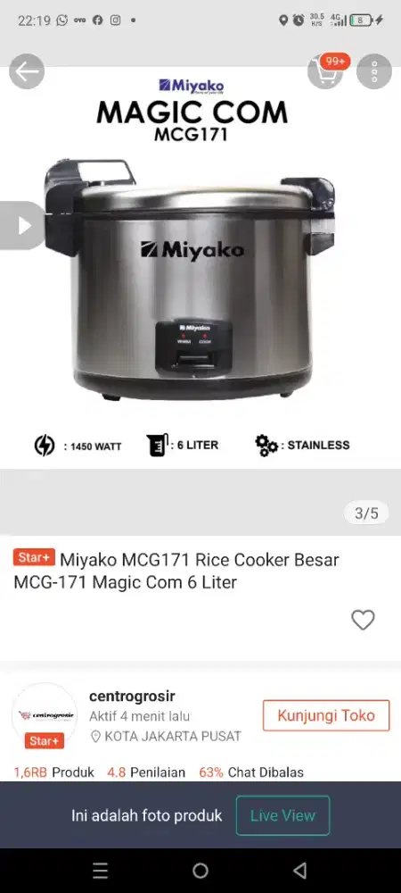 RICE COOKER MIYAKO JUMBO
