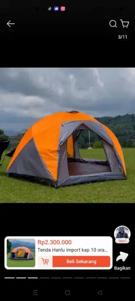 Dijual Tenda kemping kapasitas 10 orang murah