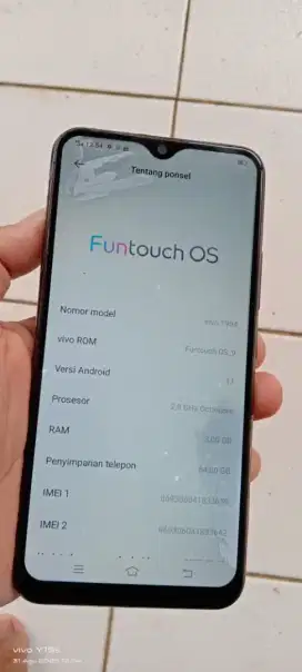 Vivo. Y12.   3/64.  MNUS ADA NODA DI LYAR NORMAL SMUA