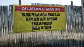 Di jual tanah kosong luas tanah 1800 meter