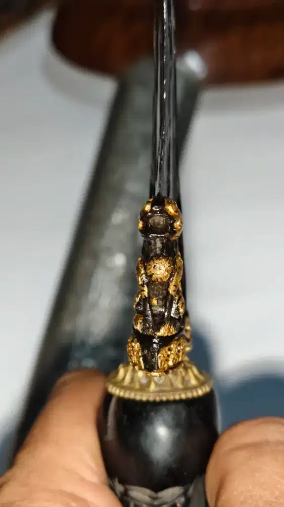 Keris singobarong luk 5 kinatah emas peninggalan