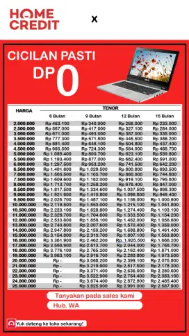 Cicilan leptop by home credit