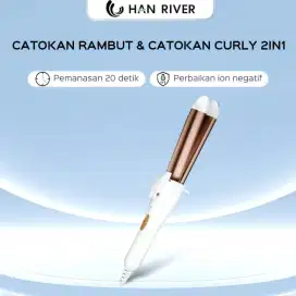 Han River catokan rambut curly 2in1, pemanasan 20 detik