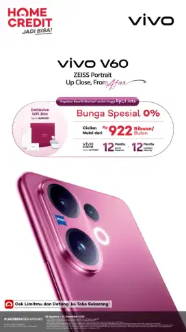 Kredit HP vivo v60 dengan home credit promo bunga 0%