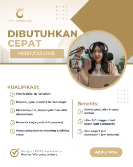 HOST / CO LIVE (Tiktok/Shopee)