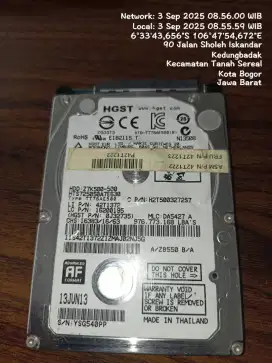 HDD Laptop HGST Hitachi 500gb Sentinel 85% Performa 100%