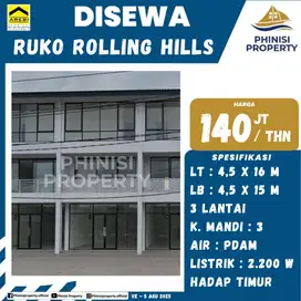 DISEWAKAN RUKO DI ROLLING HILLS TANJUNG BUNGA COCOK BUAT BUKA USAHA