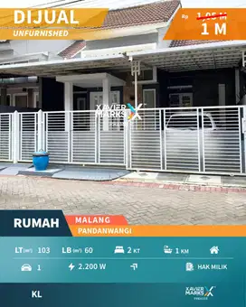 Dijual Rumah Siap Huni Dekat Exit Tol di Pandanwangi Malang