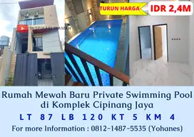 Rumah Mewah Baru Private Swimming Pool di Komplek Cipinang Jaya