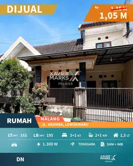 Dijual Rumah Murah Dekat UB di Jl Arumba Malang