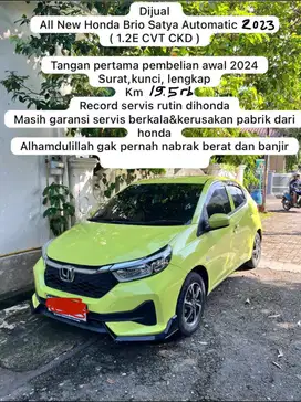 Honda All new Brio tahun 2023 pembelian awal 2024 tangan pertama