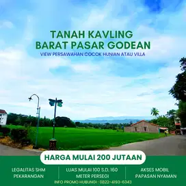 Barat Pasar Godean, Tanah Kavling SHMP View Persawahan