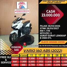 VARIO 160 ABS TH 2022 KM LOW PAJAK ON BISA BAYAR VIA CC / PAYLATER