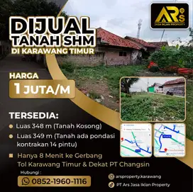 Dijual Tanah Hanya 8 Menit Ke PT Changsin & Gerbang Toll KarawangTimur