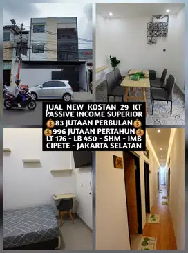 JUAL KOST KOSAN BARU 29 KAMAR DI CIPETE KEBAYORAN BARU JAKARTA SELATAN