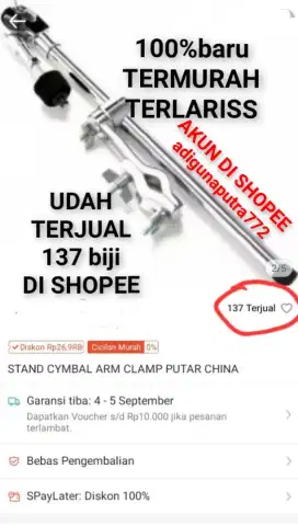 100%baru TERMURAH TERLARISS ARM STAND SIMBAL PLUS CLAMP