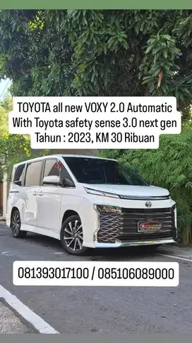 TOYOTA all new VOXY 2.0 TSS, th 2023, km 30 ribuan