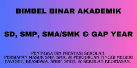 Diskon 50% Biaya Pendaftaran Les Bimbel Binar Kelas SD, SMP, SMA/SMK.