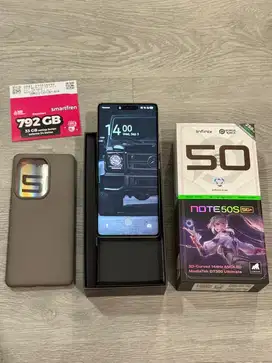 Infinix Note 50S 5G+ 8/256GB Titanium Grey Garansi Resmi MULUS FULLSET