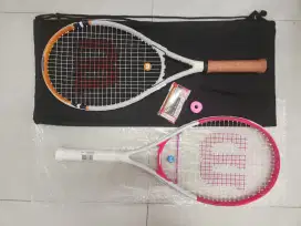 Raket Tenis Couple Beginner Wilson Roland Garros Elite & Intrigue Pink