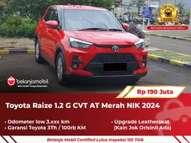 [ GARANSI 5TH ] Toyota Raize 1.2 G CVT AT Merah 2024/2025