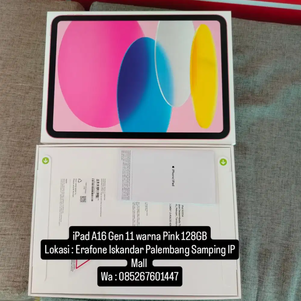 iPad A16 Gen 11 warna pink 128GB