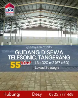 Disewakan Gudang di Telesonic, Tangerang