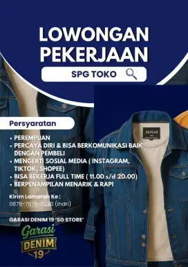 Dibutuhkan SPG Toko Jaket Jeans
