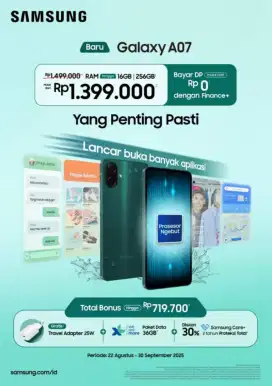 PROMO CICILAN SAMSUNG GALAXY A07 DP 0%FREE 1x DI CICILAN