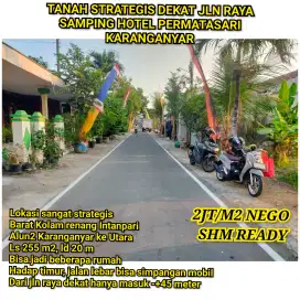 Tanah Dekat jl Lawu Tepi Jln Utama Samping Hotel Permatasari