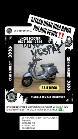 Vespa LX 125 iget Facelift Led Thn 2022 Mulus