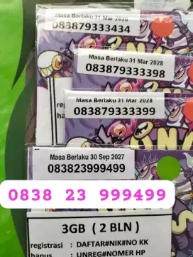 NOMOR CANTIK AXIS KUOTA 3 GB MASA BERLAKU 2 BULAN.