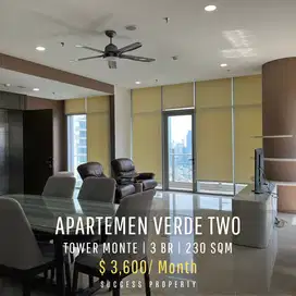 Verde Two Apartment Tower Monte 3BR Fully Furnished Siap Huni