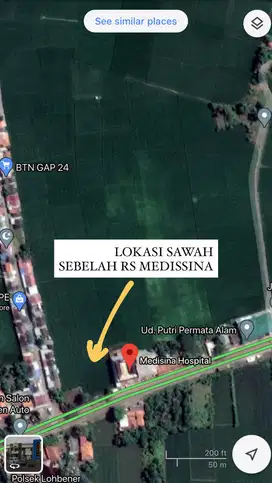 Dijual Tanah Sawah di Indramayu - Lohbener - Sebelah RS Medissina