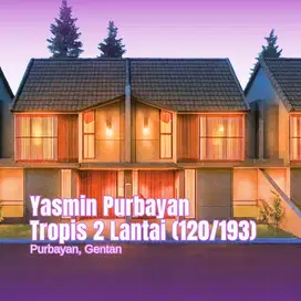 Rumah Tropis Luas di Purbyan, Gentan - Kolam Renang dan Bangunan 120m2