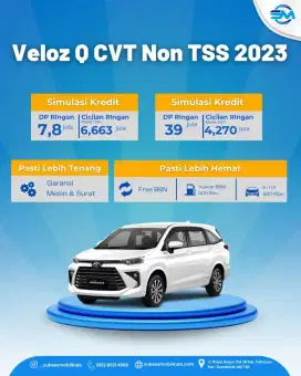 Veloz Q matic 2023 DP 40 JT angsuran 5.133 x 5th