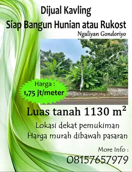 Dijual Murah Kavling seluas 1130 m² Siap Bangun