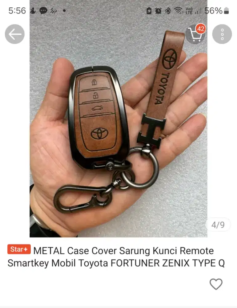 Casing Metal kunci Fortuner Gr Sport