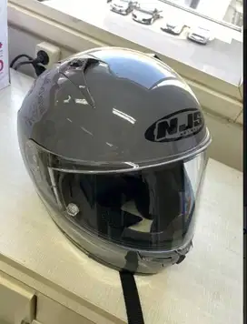 Helm Full Face NJS ZX-1R Solid Stone Grey Gloss Size M - 98% LIKE NEW