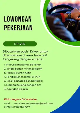 Dibutuhkan Posisi Driver